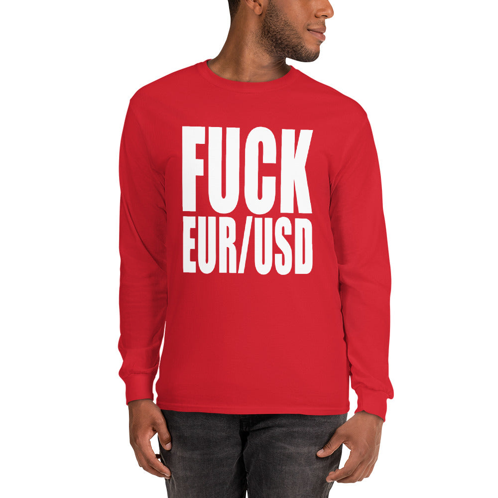 FUCK EURUSD Men’s Long Sleeve Shirt Red