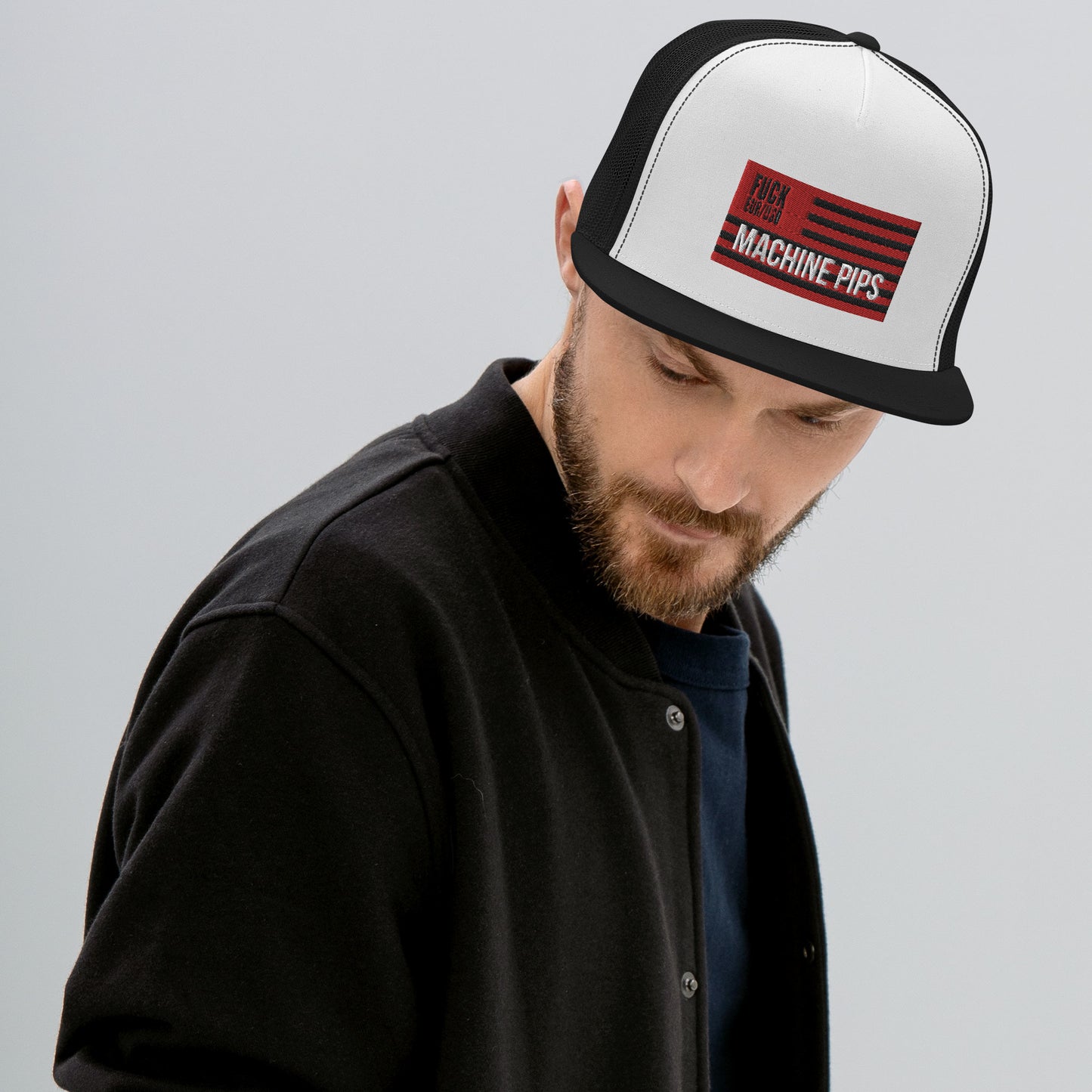 MACHINE PIPS Trucker Cap BLACK/WHITE