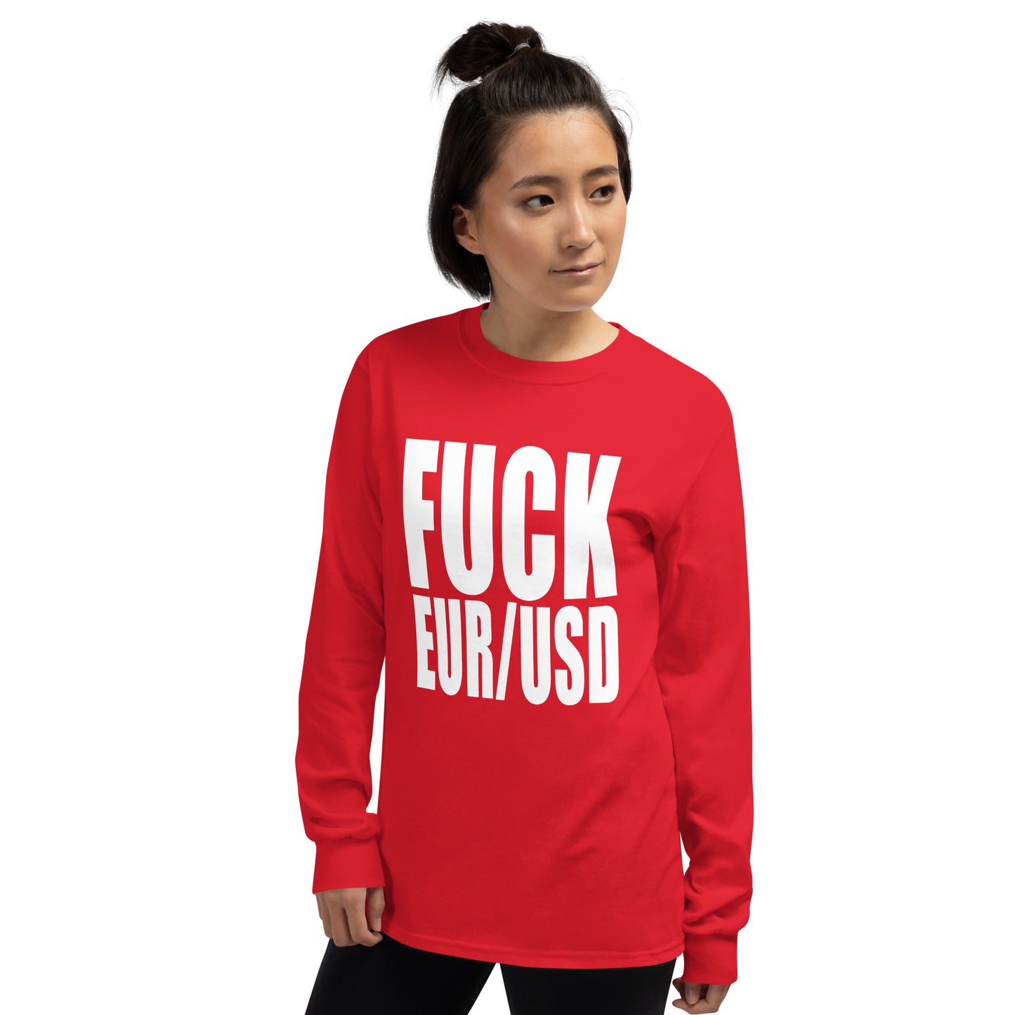 FUCK EURUSD Men’s Long Sleeve Shirt Red