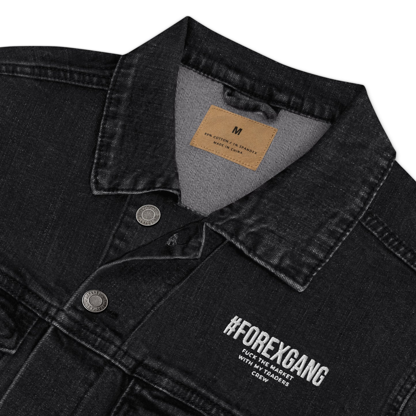 FOREXGANG X Graffiti Cross denim jacket Black