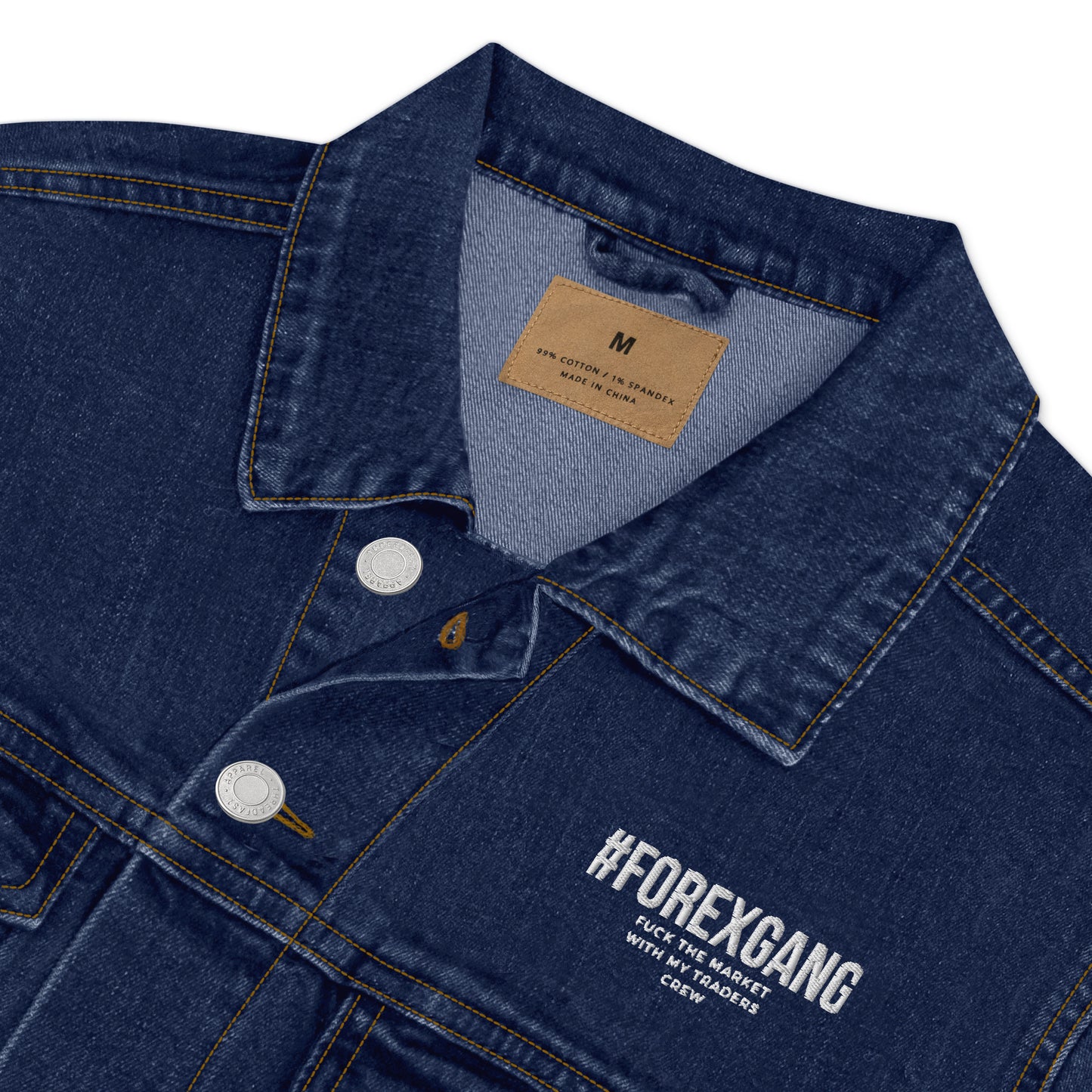 FOREXGANG X Graffiti Cross denim jacket Blue Navy