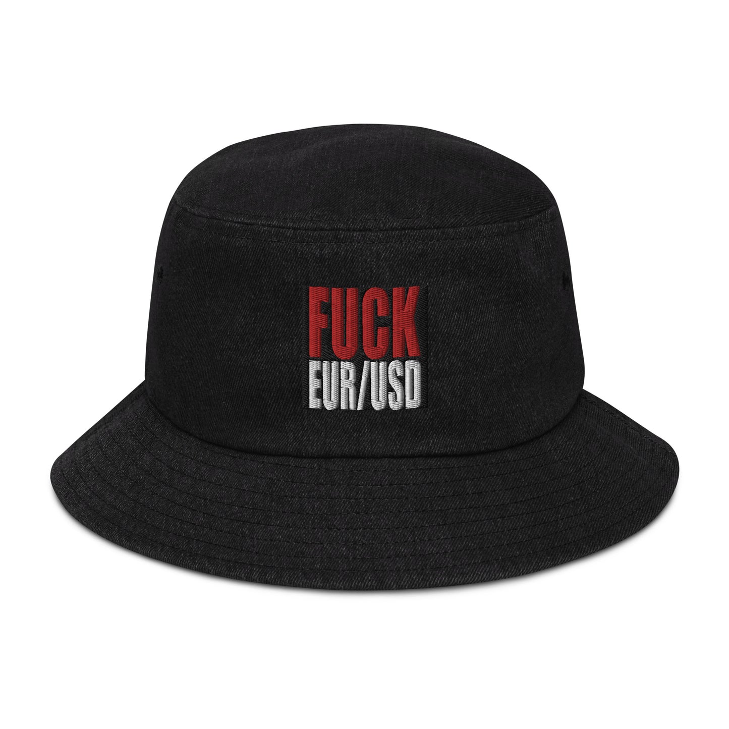 FUCK EURUSD Denim bucket hat