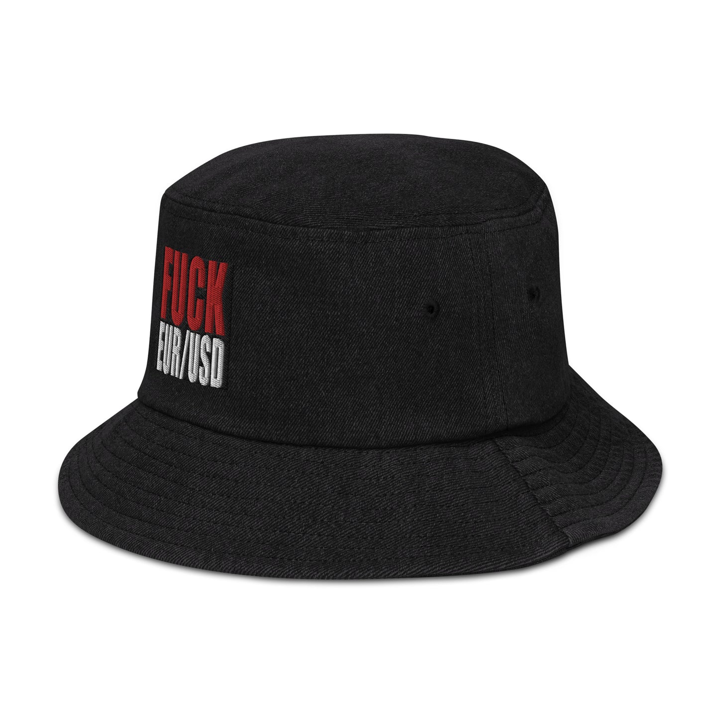 FUCK EURUSD Denim bucket hat