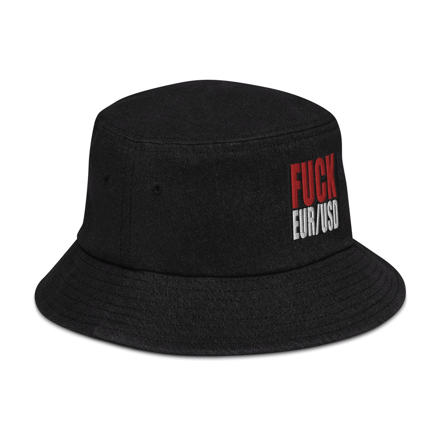 FUCK EURUSD Denim bucket hat