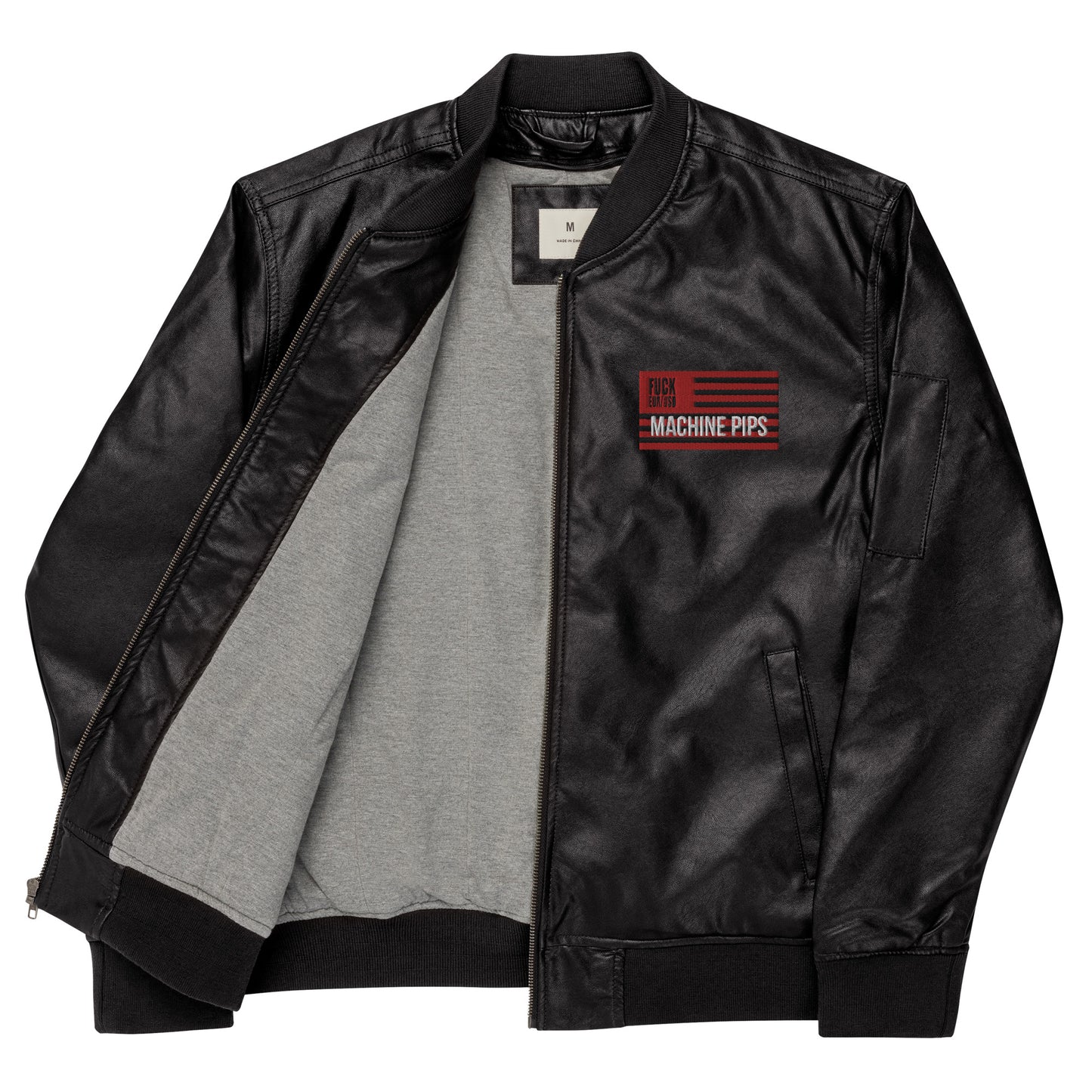 MACHINE PIPS Leather Bombers Jacket