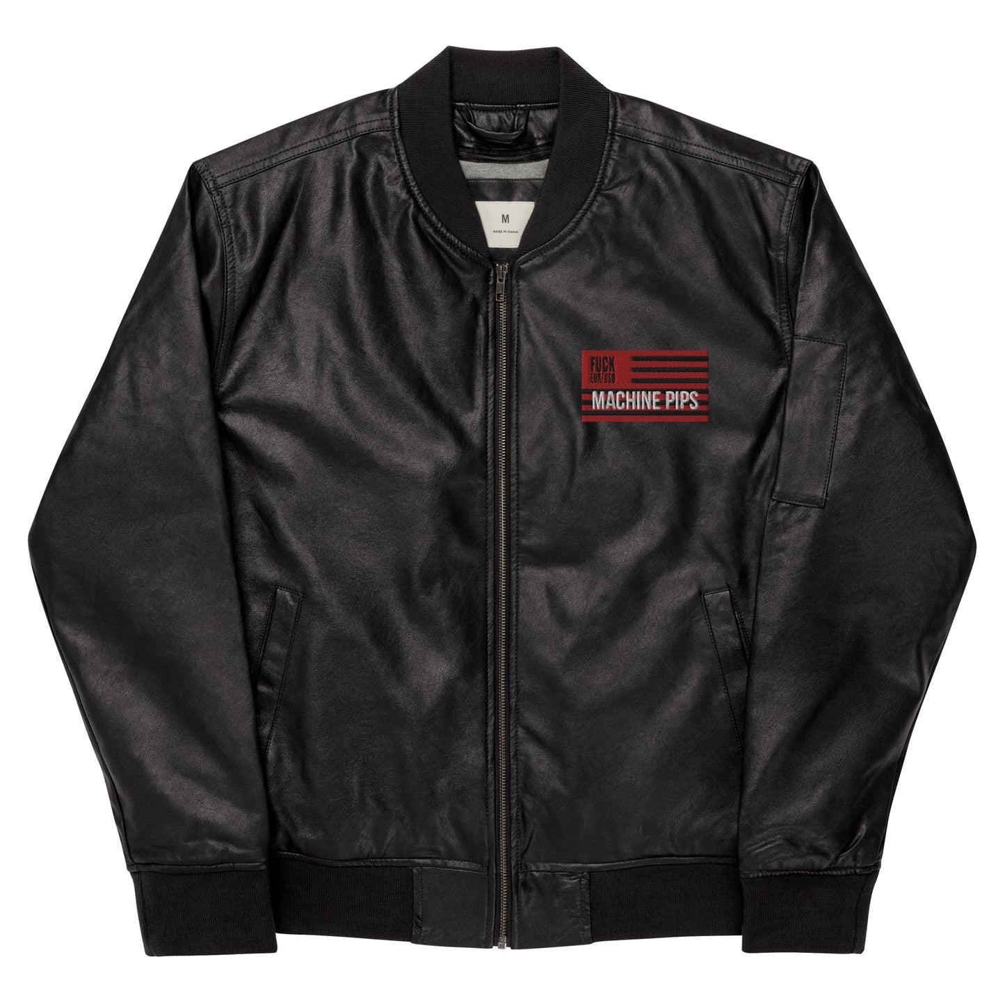 MACHINE PIPS Leather Bombers Jacket