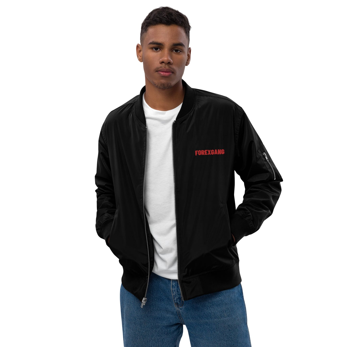 FUCK THE MARKET Bombers Jacket Red