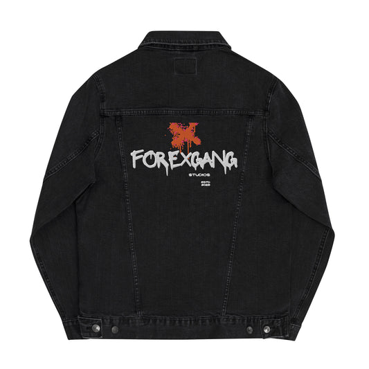 FOREXGANG X Graffiti Cross denim jacket Black