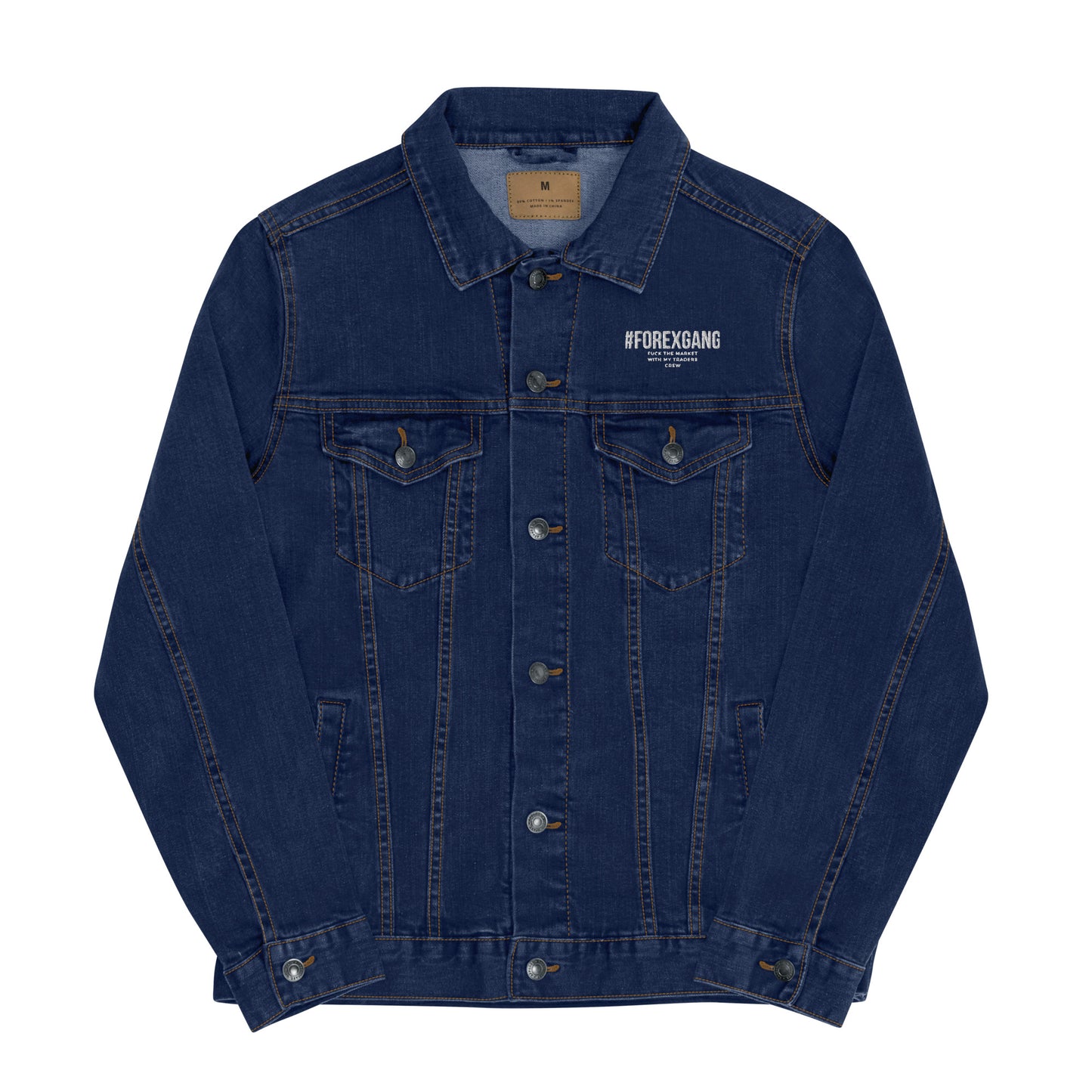 FOREXGANG X Graffiti Cross denim jacket Blue Navy